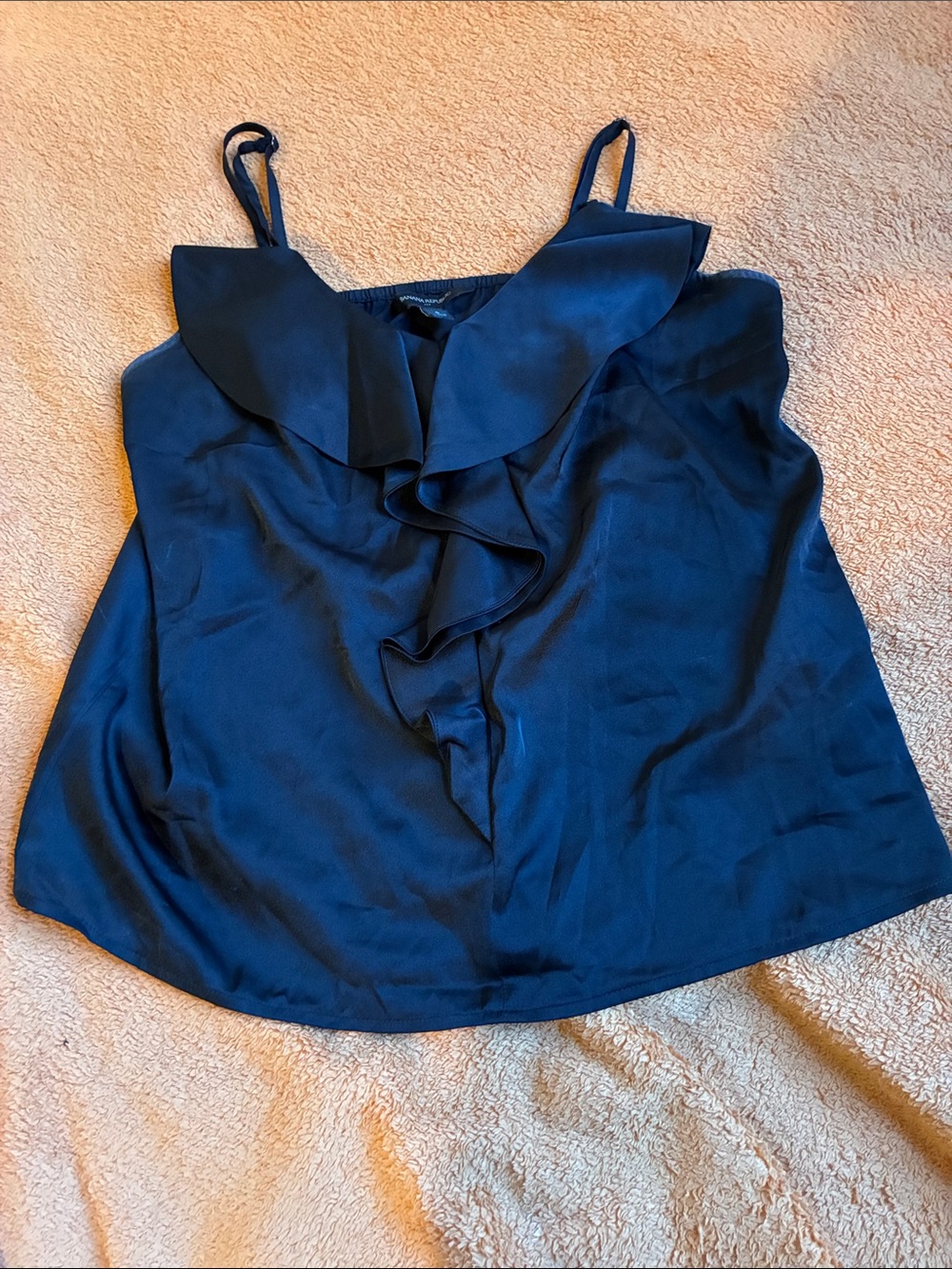 Banana Republic Navy Ruffle V-Neck Camisole
